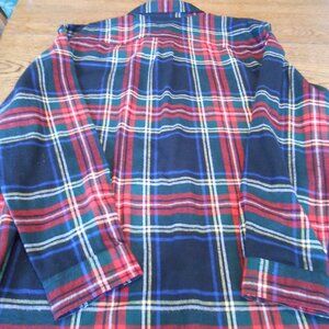 LL Bean Flannel Shirt Men's XXL Reg Tartan Checked Plaid Red Blue New w/Tags